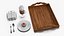 Wooden Serving Tray with Hot Beverage and Cupcake