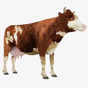 Low Poly Cow Unwrapped 4 K