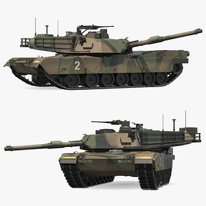 3D model M1 Abrams Tank Rigged