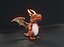 Dessin animé Dragon de cuivre Low-poly modèle 3D