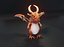 Dessin animé Dragon de cuivre Low-poly modèle 3D