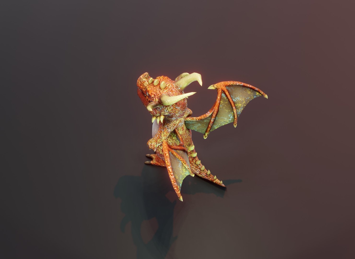 3D Cartoon Copper Dragon Low-poly 3D Model - TurboSquid 2192888