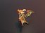 Dessin animé Dragon de cuivre Low-poly modèle 3D
