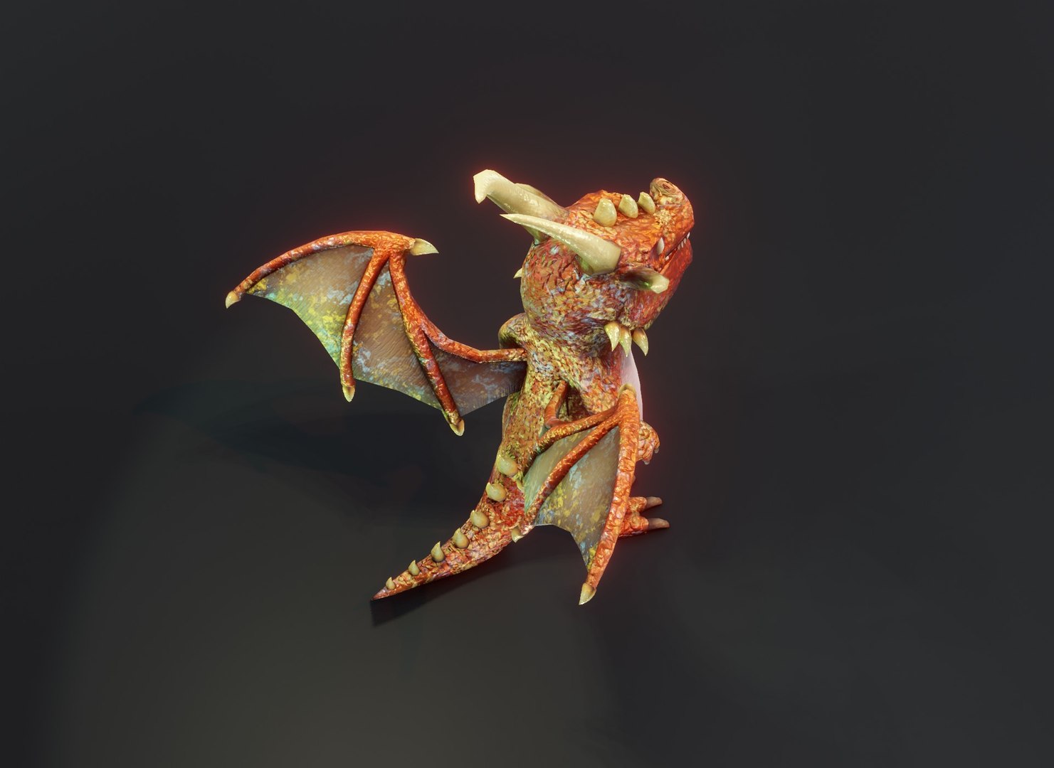 3D Cartoon Copper Dragon Low-poly 3D Model - TurboSquid 2192888