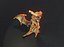 Dessin animé Dragon de cuivre Low-poly modèle 3D