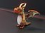 Dessin animé Dragon de cuivre Low-poly modèle 3D