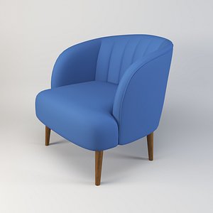 Blue fabric chair 3D model