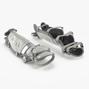 Baseball Catcher Leg Guards Laid Flat White 3D model