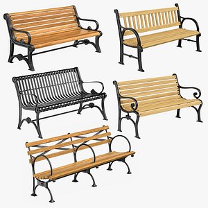 Park Benches Collection 3D