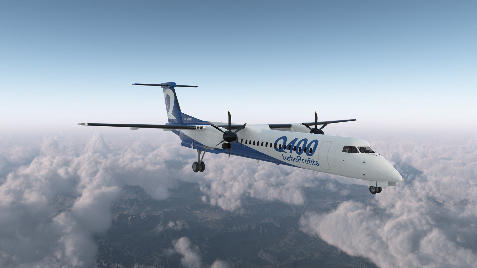 3D Model Bombardier Q400 Nextgen Rigged - TurboSquid 1495443