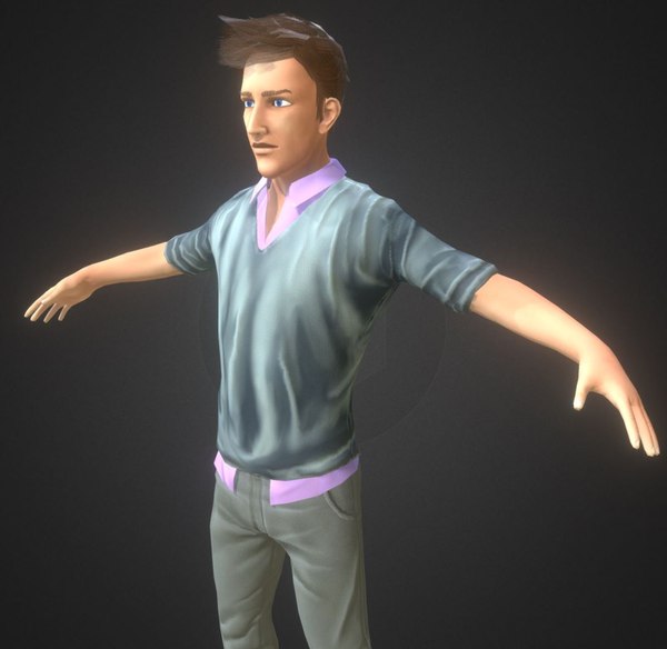 3D guy boy semi-realistic model