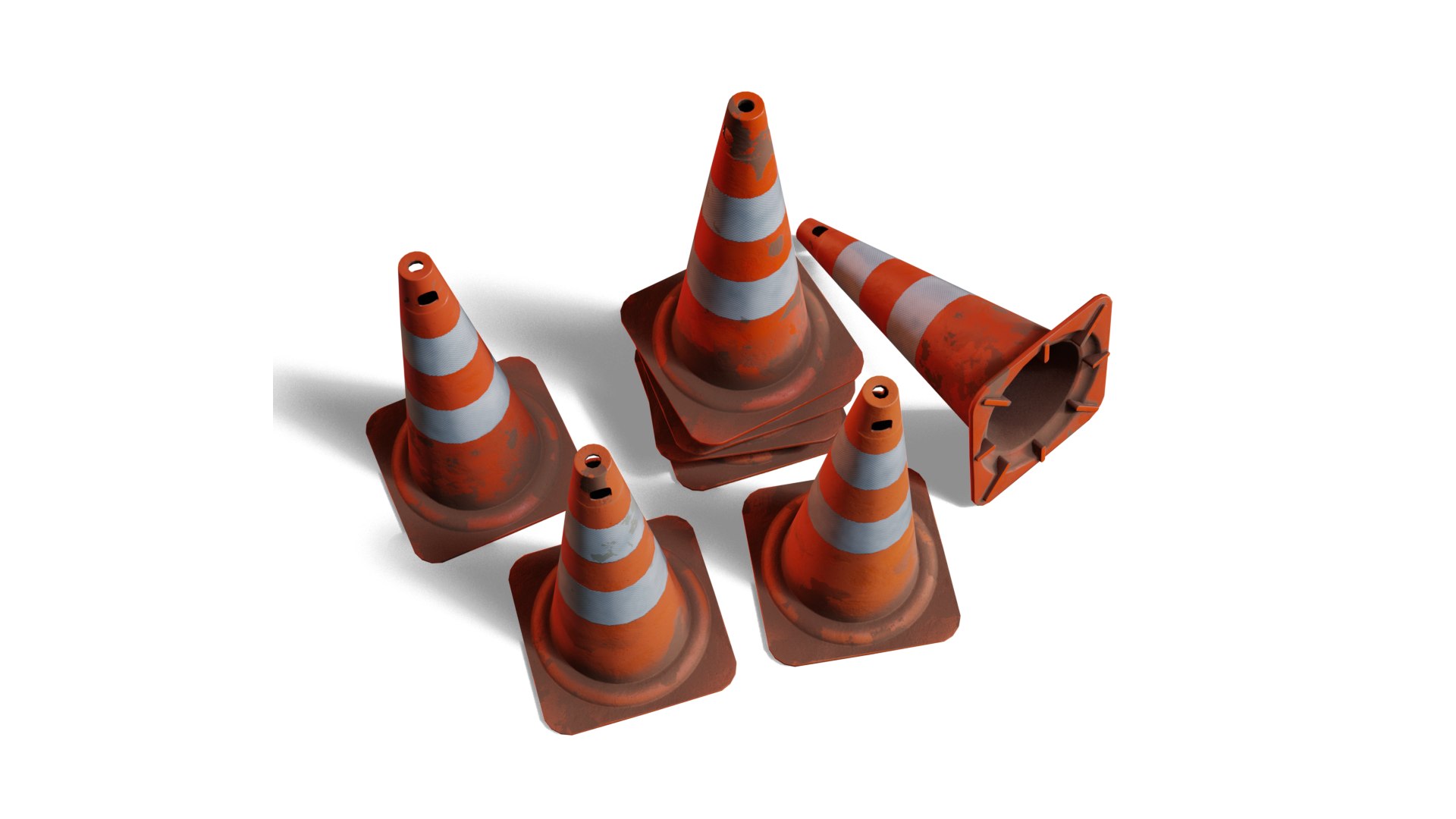 4 Worn Traffic Cones - Weathered - Optimized - Game Ready Low-poly - 4k 3D model https://p.turbosquid.com/ts-thumb/Pn/u3l4w5/nx/trafficcone_08/png/1731082265/1920x1080/fit_q87/606f6e219900e39e55efc8693720756785e4c9ee/trafficcone_08.jpg