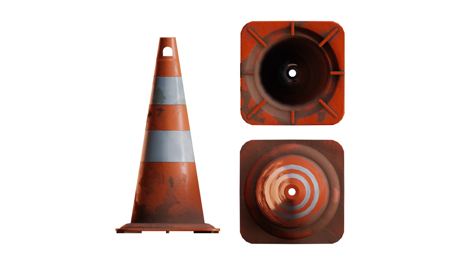 4 Worn Traffic Cones - Weathered - Optimized - Game Ready Low-poly - 4k 3D model https://p.turbosquid.com/ts-thumb/Pn/u3l4w5/z3/trafficcone_06/png/1731082267/1920x1080/fit_q87/ef7d906f8f81a714d4e6506e9c7d41b9db5083ee/trafficcone_06.jpg