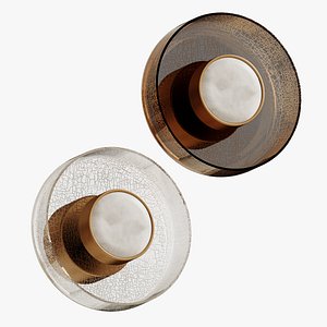 wall lamps with shades made of cracked glass model