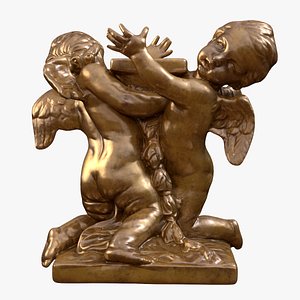 Pedestal Holding Angels Bronze 3D model