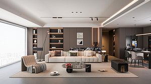 3D Modern living room