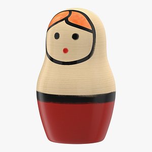 Wooden Matryoshka Doll 3D Model