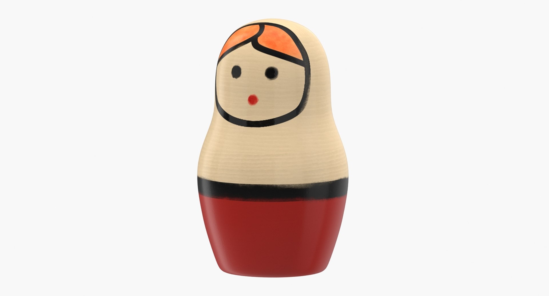 Wooden Matryoshka Doll 3D Model 3D model preview