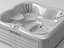 Bain à remous extérieur de luxe moderne avec baignoire de massage