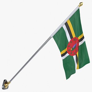 Dominica Cloth Flag Wall Mount Animated Loop