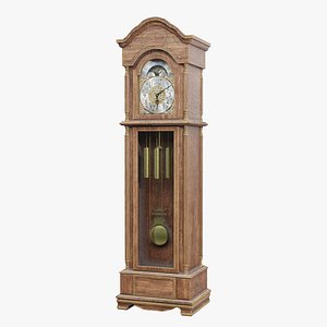 3D antique grandfather clock