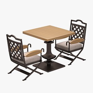 3d dinner set cafe model