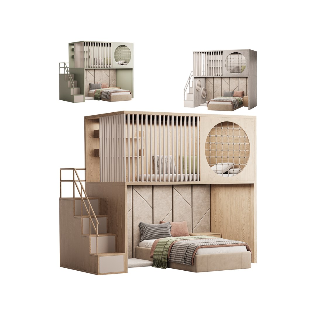 3D Model Bunk Bed For Children 1 - TurboSquid 2367318