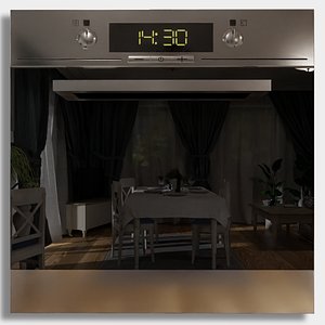 kitchen oven 24 vertices 3D model
