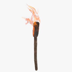 3d model of hand torch burning
