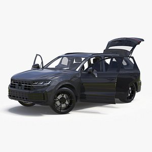 Hybrid Electric SUV Black Rigged