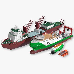 A Collection of Chinese Scientific Research Vessels 3D