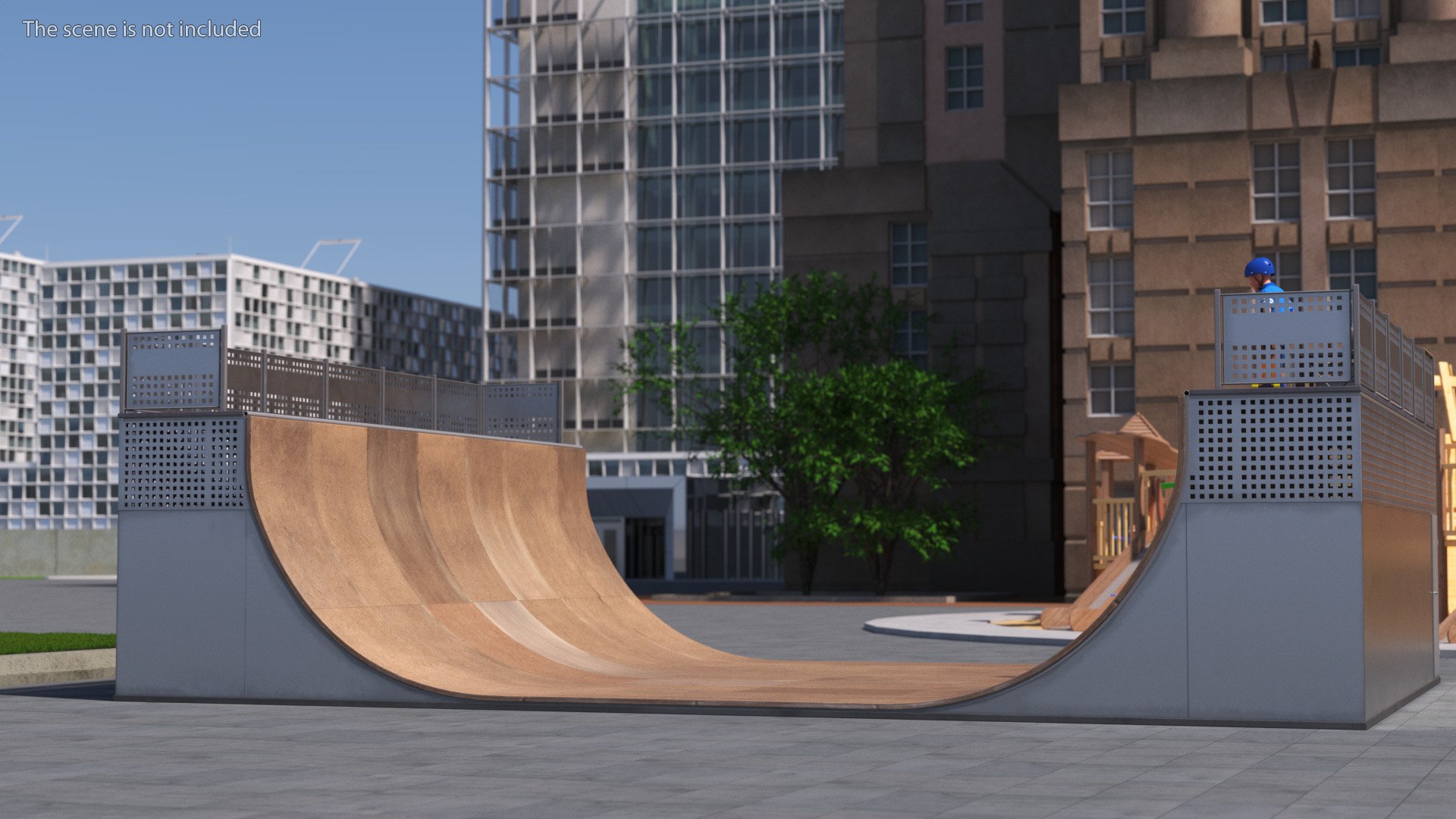 3D Model Skatepark Ramp And Skateboarder - TurboSquid 2317650
