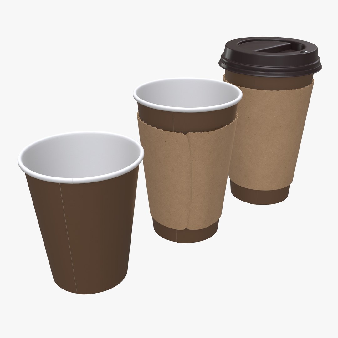 Coffee Paper Cup With Lid and Stopper 3D model - TurboSquid 2135372