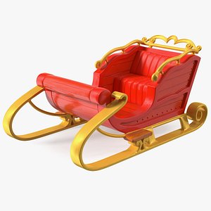 Christmas Decor Santa Sleigh Red