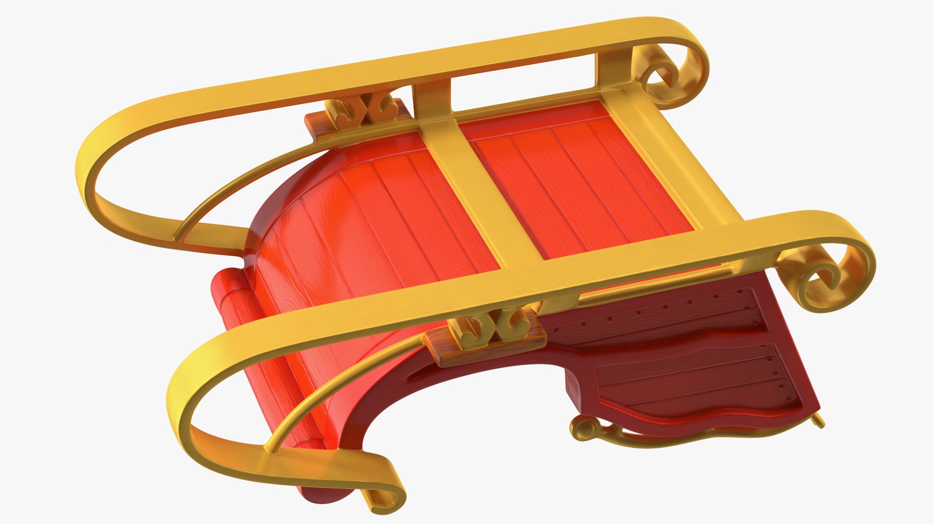 Christmas Decor Santa Sleigh Red 3D - TurboSquid 1820860