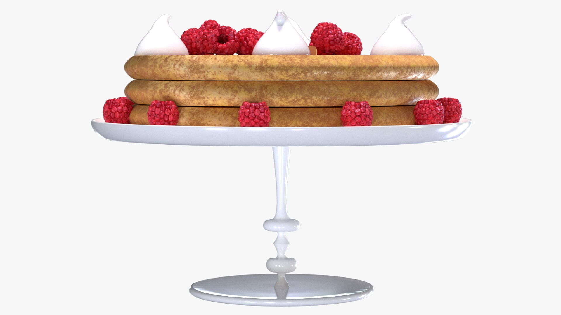 Royal Raspberry Pancakes Stack 3D Model - TurboSquid 2029309