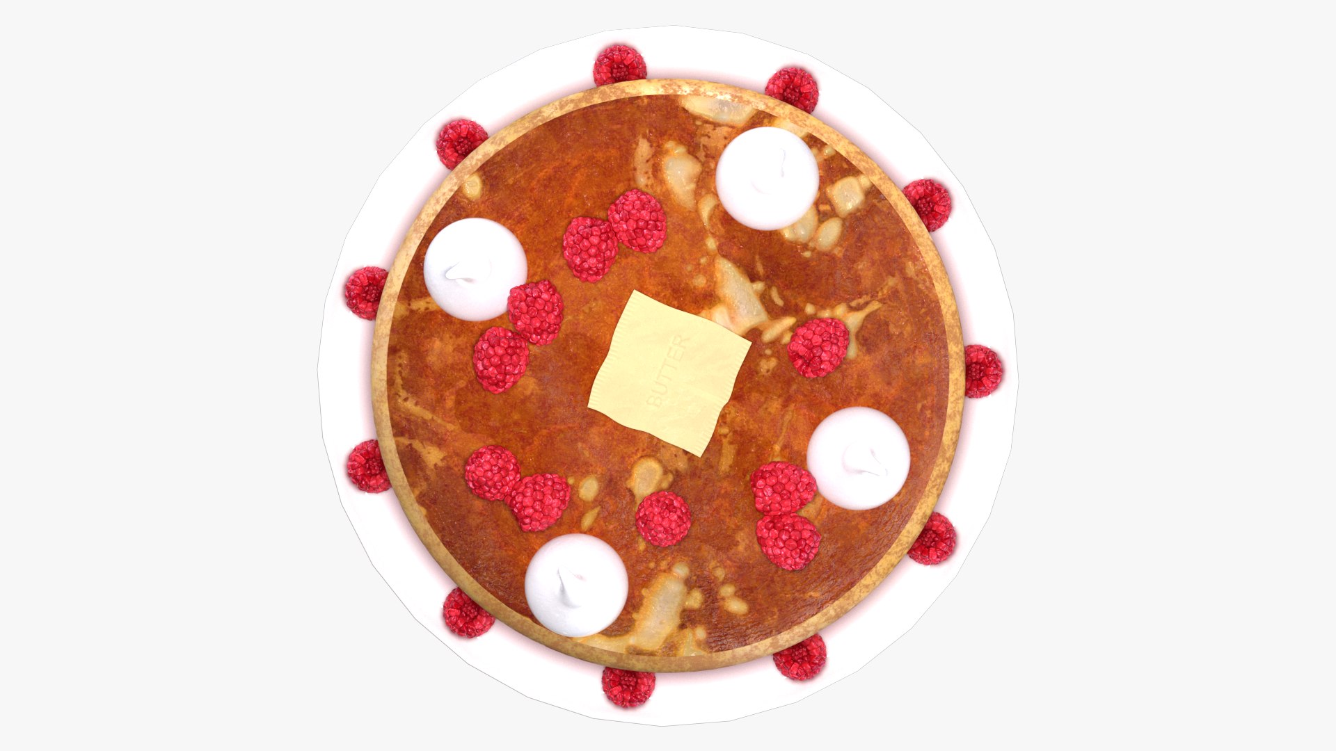 Royal Raspberry Pancakes Stack 3D Model - TurboSquid 2029309