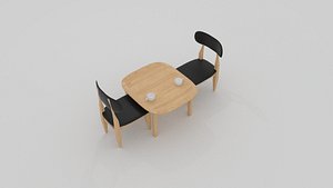 curve cafe chair 3D model