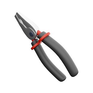 3D of plastic handle pliers model