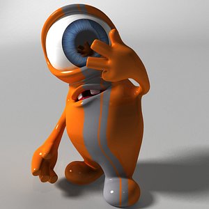 3D cute orange monster