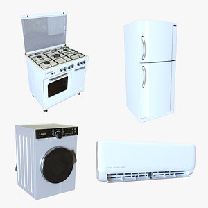 3D Home appliances collection Bundle white color