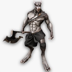 Werewolf Lycanthrope - Rigged Animated Beast - Night Predator - 25 3D model