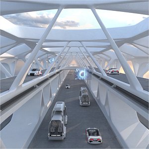 Sci-Fi Futuristic Autobahn Tunnel