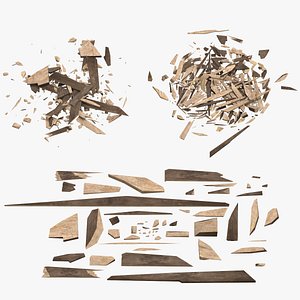 55 Wood Debris Pieces Set With BONUS 2 piles scenes