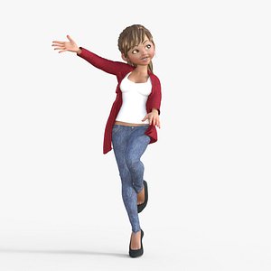 3D Cartoon Mother Rigged model