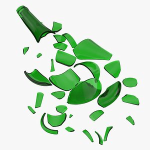 Green Bottle Pile Small and Large 3D model