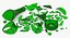 Green Bottle Pile Small and Large