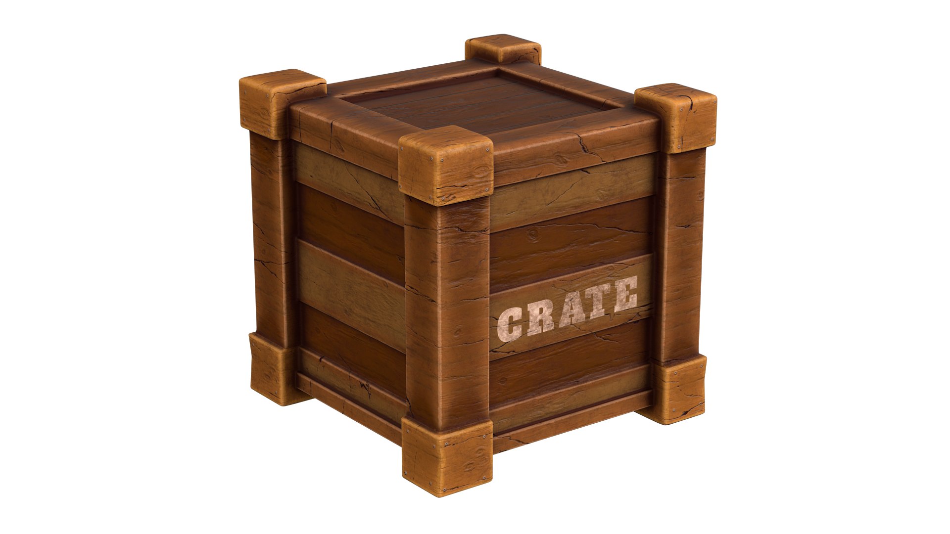 Cartoon Wooden Crate 3d - Turbosquid 2121190