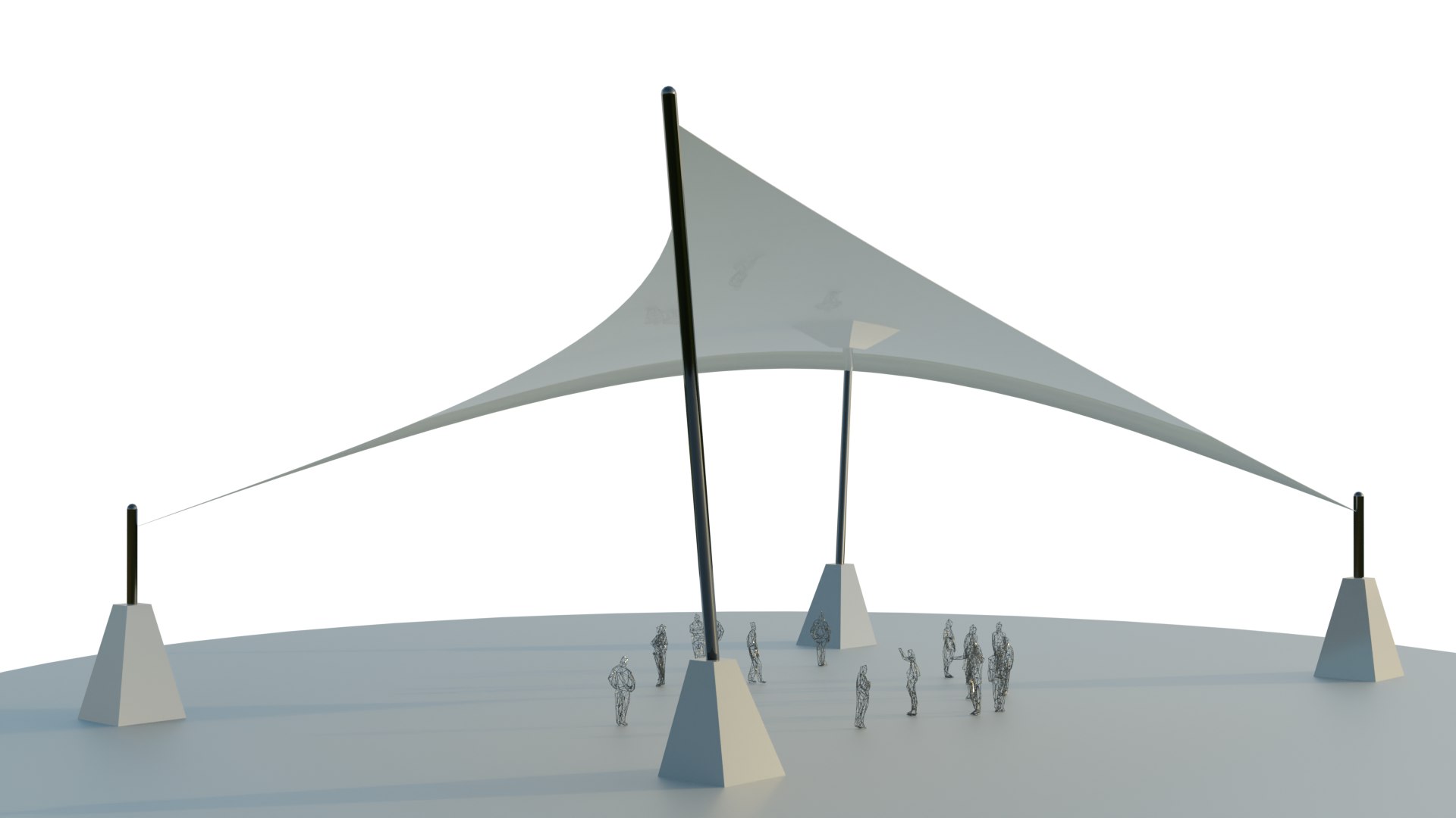 3D Model Tensile Structure Canopy Set 02 - TurboSquid 2357905