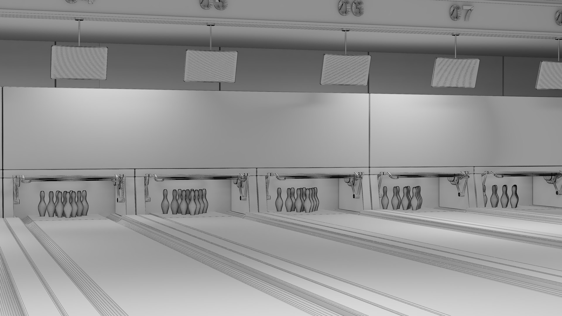 Bowling Center Interior With Furniture 3D - TurboSquid 2282322
